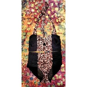 Torrid Black & Cheetah Bikini